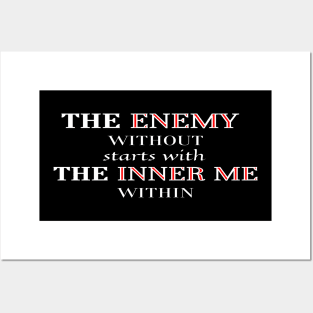 Typography of Enemy Vs Inner Me Posters and Art